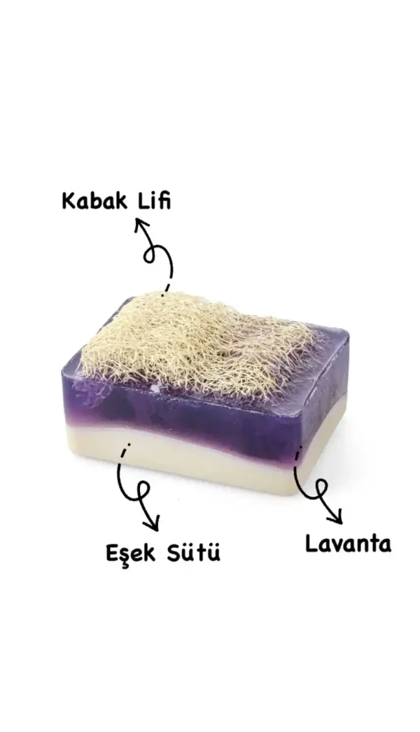 Lavanta & Shea Butter Eşek Sütlü Kabak Lifli Sabun 110 gr - açıklama